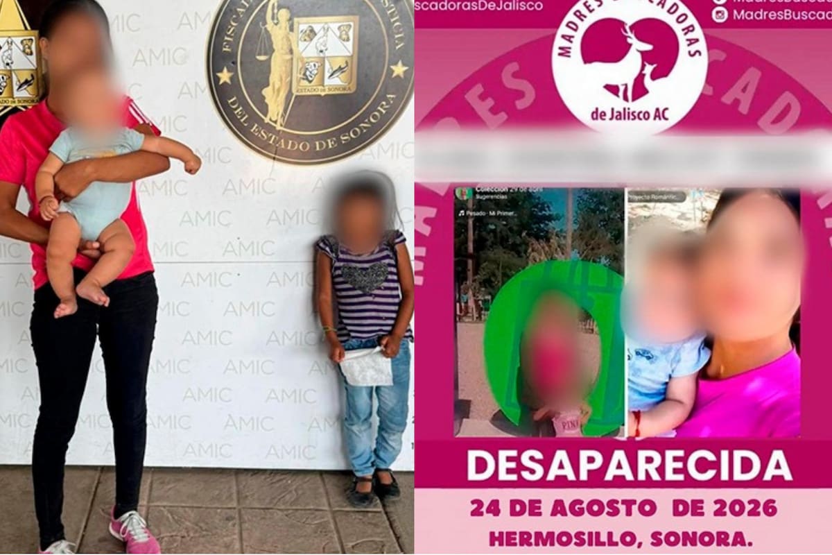 AMIC localiza con vida a una mujer de 22 años y sus hijos, una niña de 5 años y un bebé de 4 meses, reportados como desaparecidos en Hermosillo