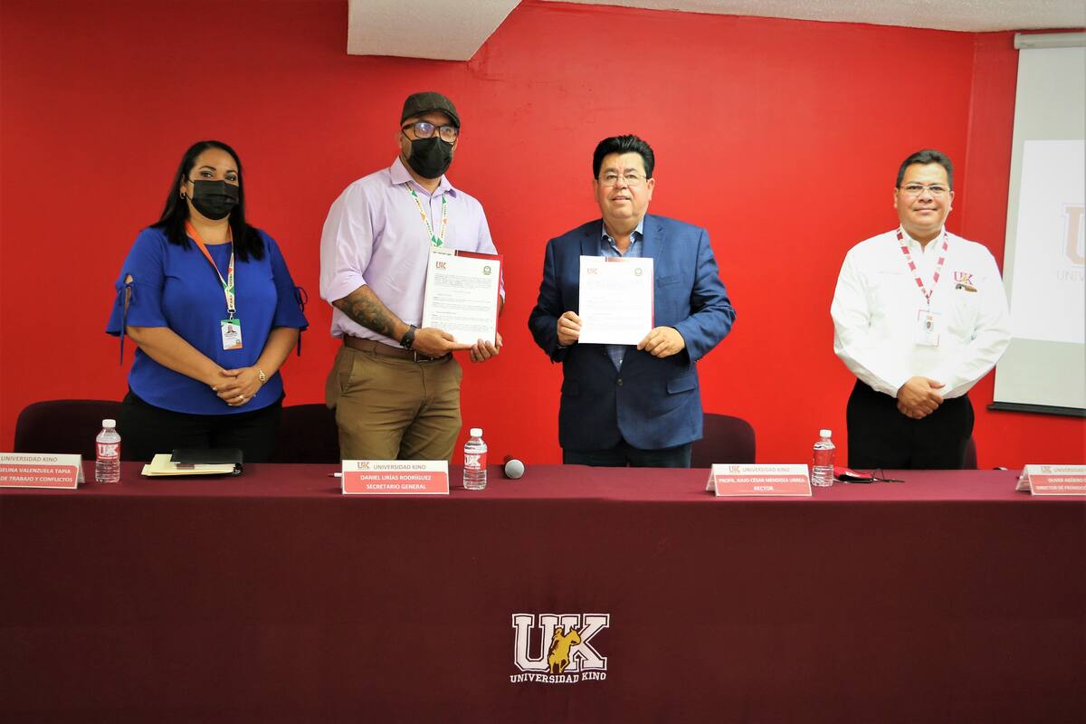 Firman convenio Universidad Kino y Sindicato del Ayuntamiento de Hermosillo