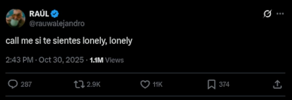 Rauw Alejandro luego del lanzamiento del nuevo sencillo de Rosalía | Cuenta de X: @rauwalejandro