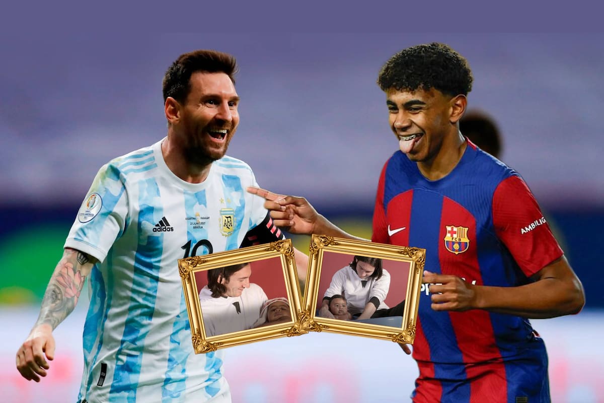 FOTOS: Salen a la luz varias fotografías de Messi bañando a Lamine Yamal cuando era bebé
