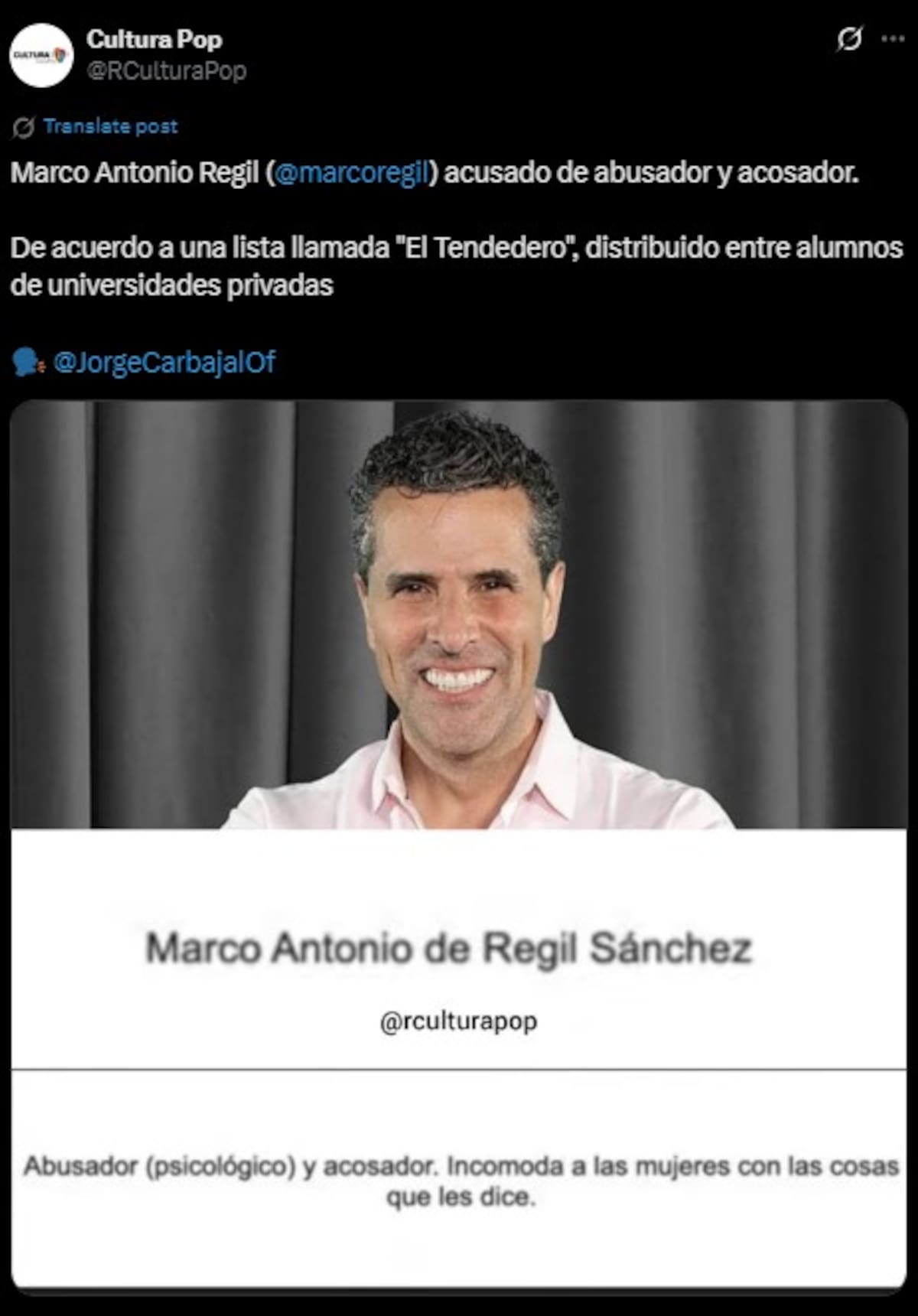 El conductor está señalado como abusador.