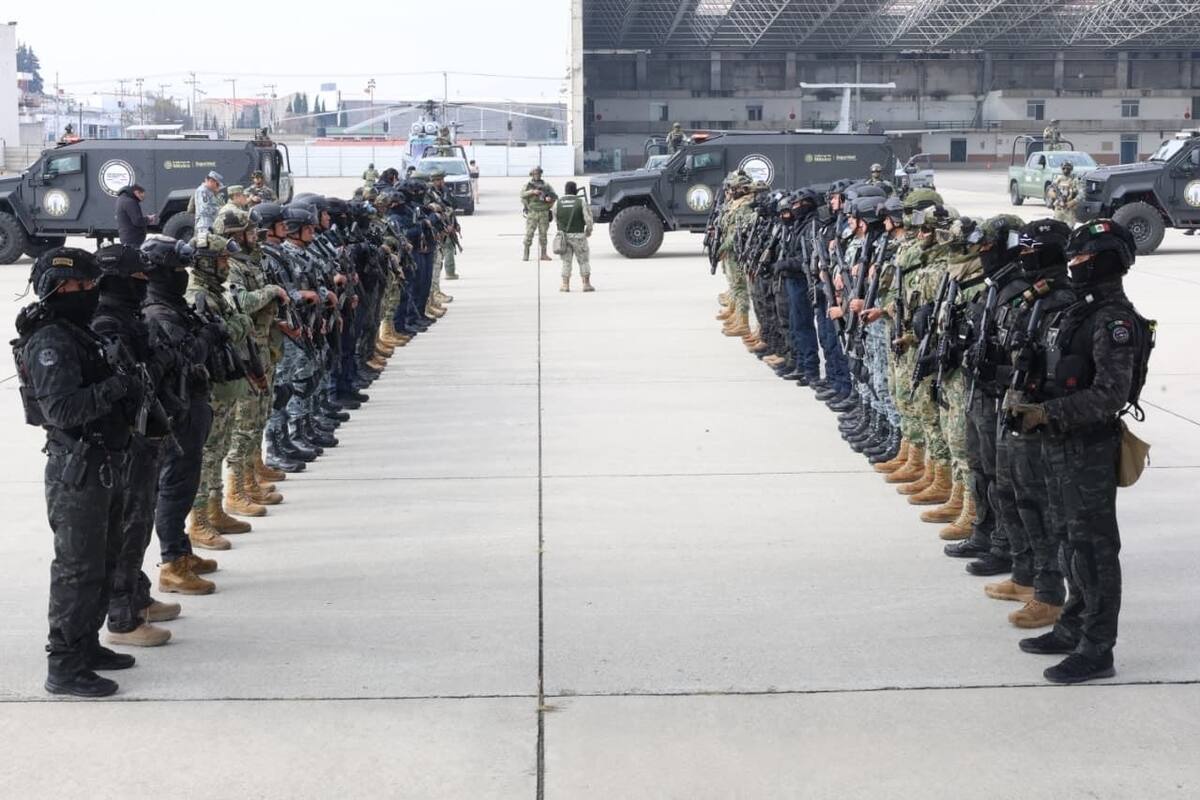 Fotografía del opertaivo, compartida en la cuenta oficial de Omar García Harfuch, titular de la Secretaria de Seguridad y Protección Ciudadana (SSPC) del Gobierno de México