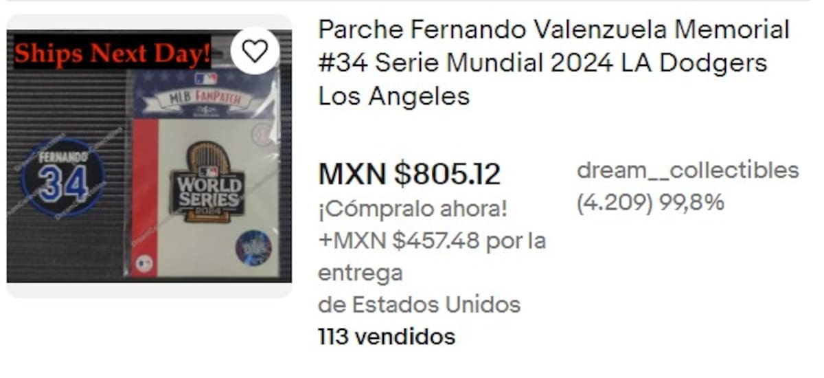 Parche "Fernando 34" de la Serie Mundial 2024.