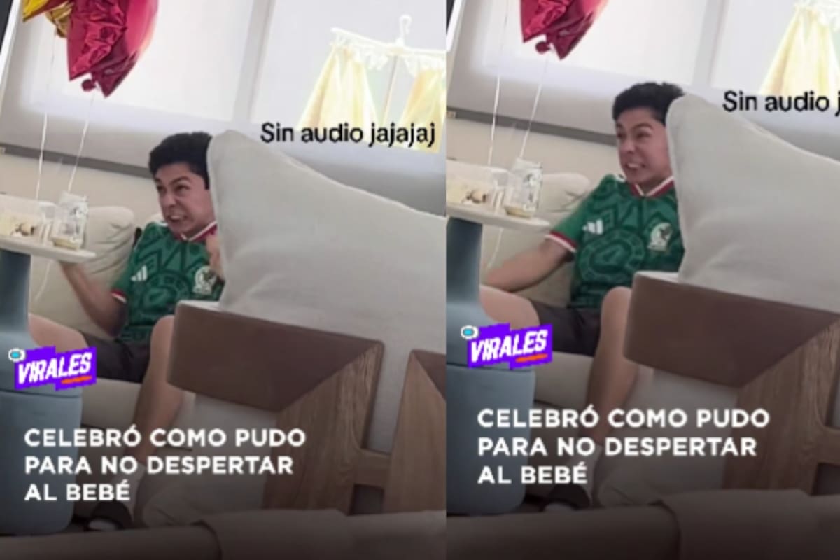 Padre se vuelve viral por celebrar un gol en “mute” durante un partido del Mundial para no despertar a su bebé