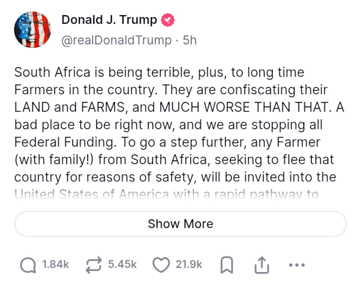 Donald Trump en Truth Social