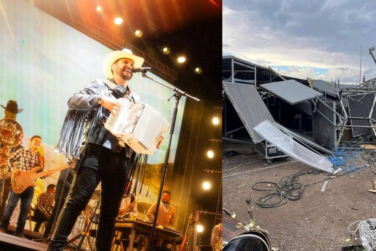 Edén Muñoz cancela concierto en Chihuahua luego de que el viento derribara el escenario