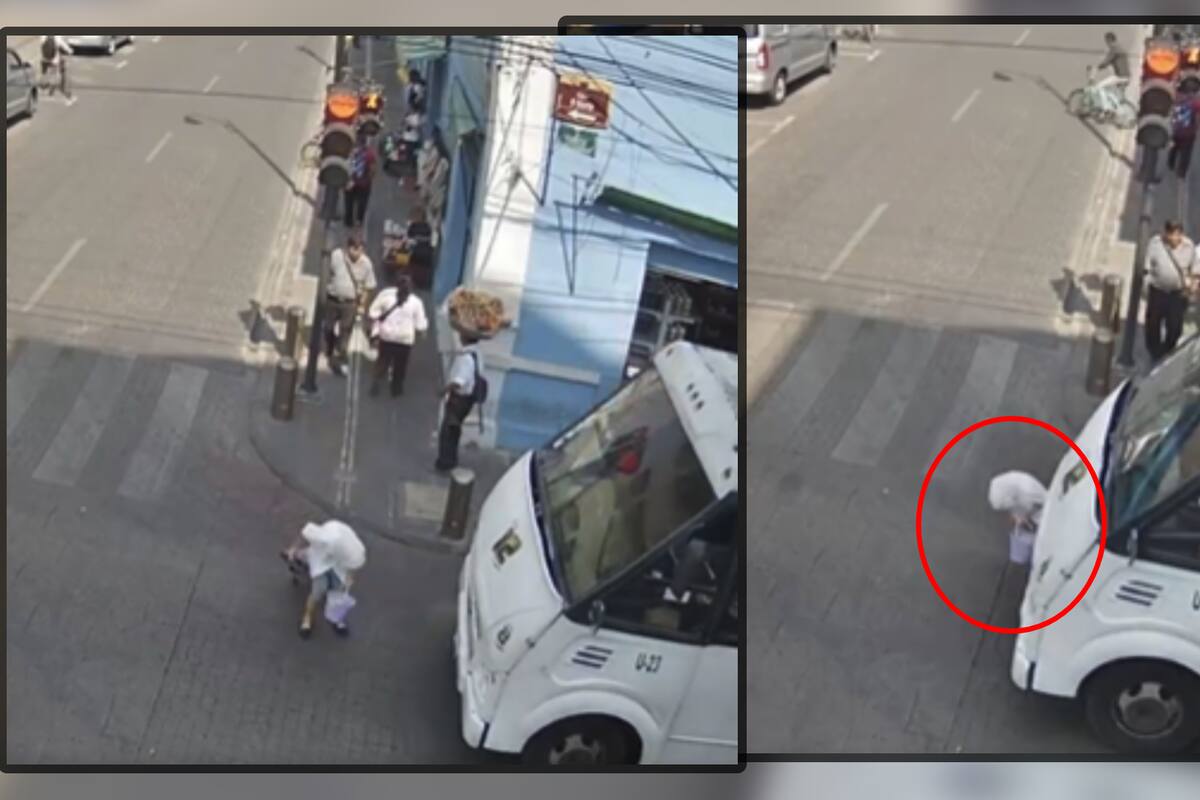 VIDEO: Abuelita es brutalmente atropellada por microbús en Puebla (Imágenes fuertes)