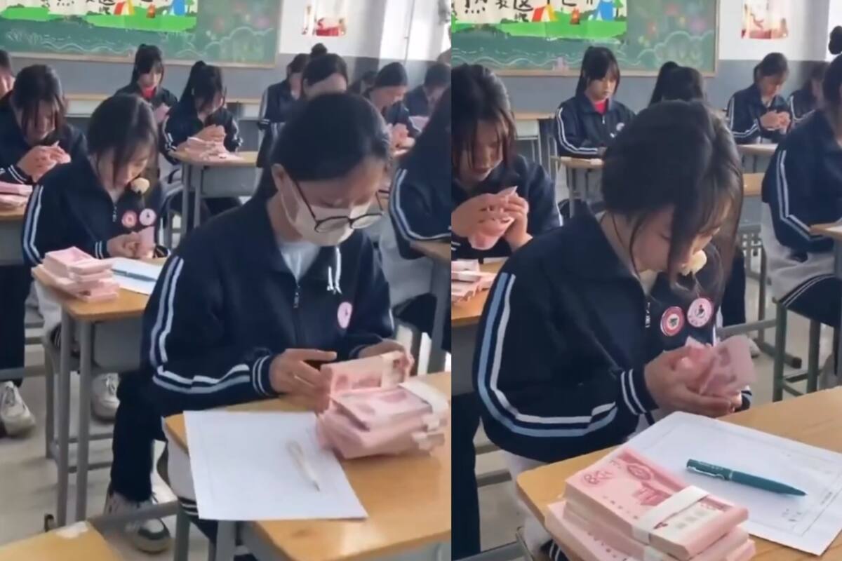 VIRAL: en algunos exámenes de China, ¡los estudiantes deben contar dinero!