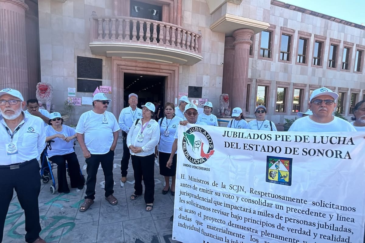 Jubilados del IMSS protestan en Cajeme; exigen devolución de prestación que reclaman desde 2008