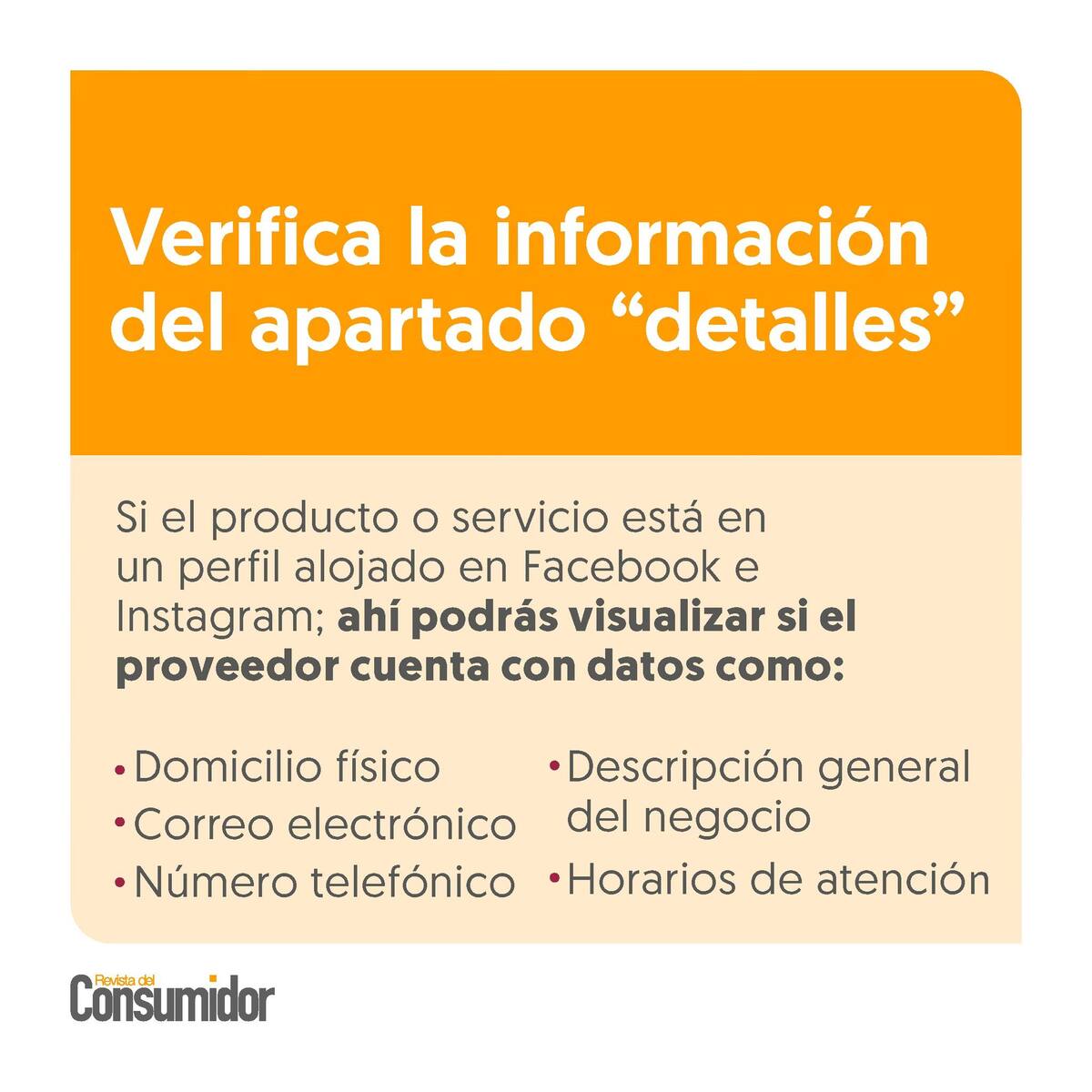 Verifica la información. / PROFECO.