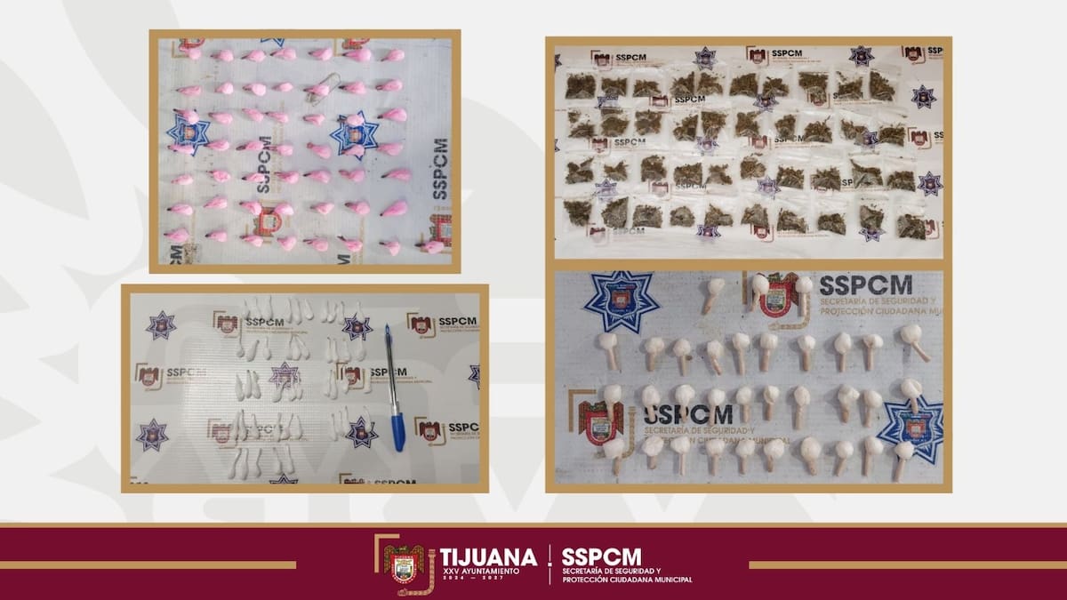 Agentes de la SSPCM realizaron cuatro intervenciones en distintas colonias, donde aseguraron envoltorios con posible droga “cristal” y marihuana. Foto: Cortesía