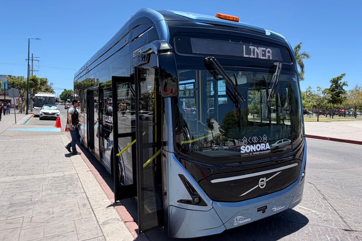 Presentan en Cajeme el primer camión urbano 100% eléctrico; buscan incorporar 30 unidades al transporte público