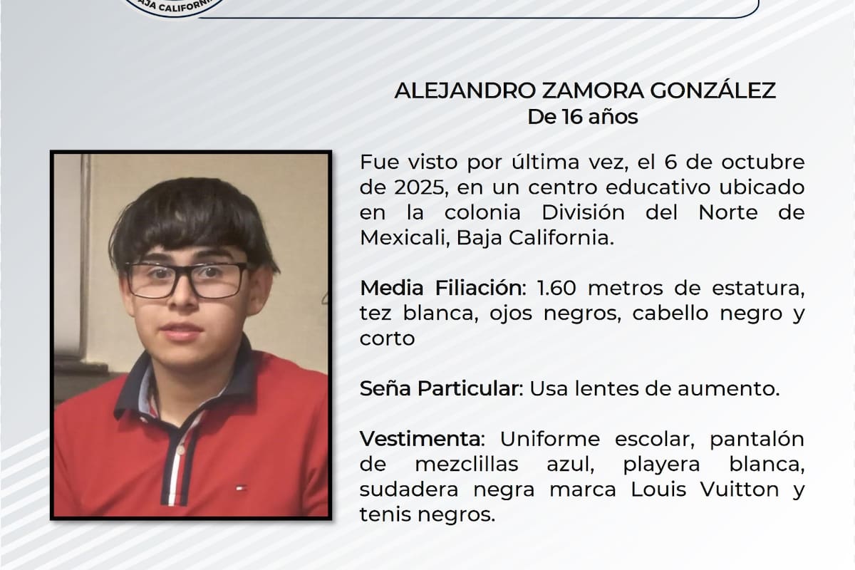 Buscan a Alejandro Zamora González