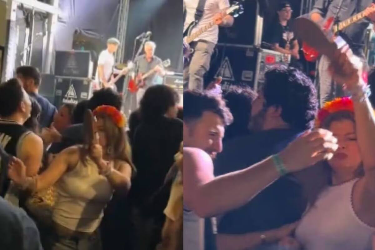 Mujer se defiende en slam de un concierto con una chancla