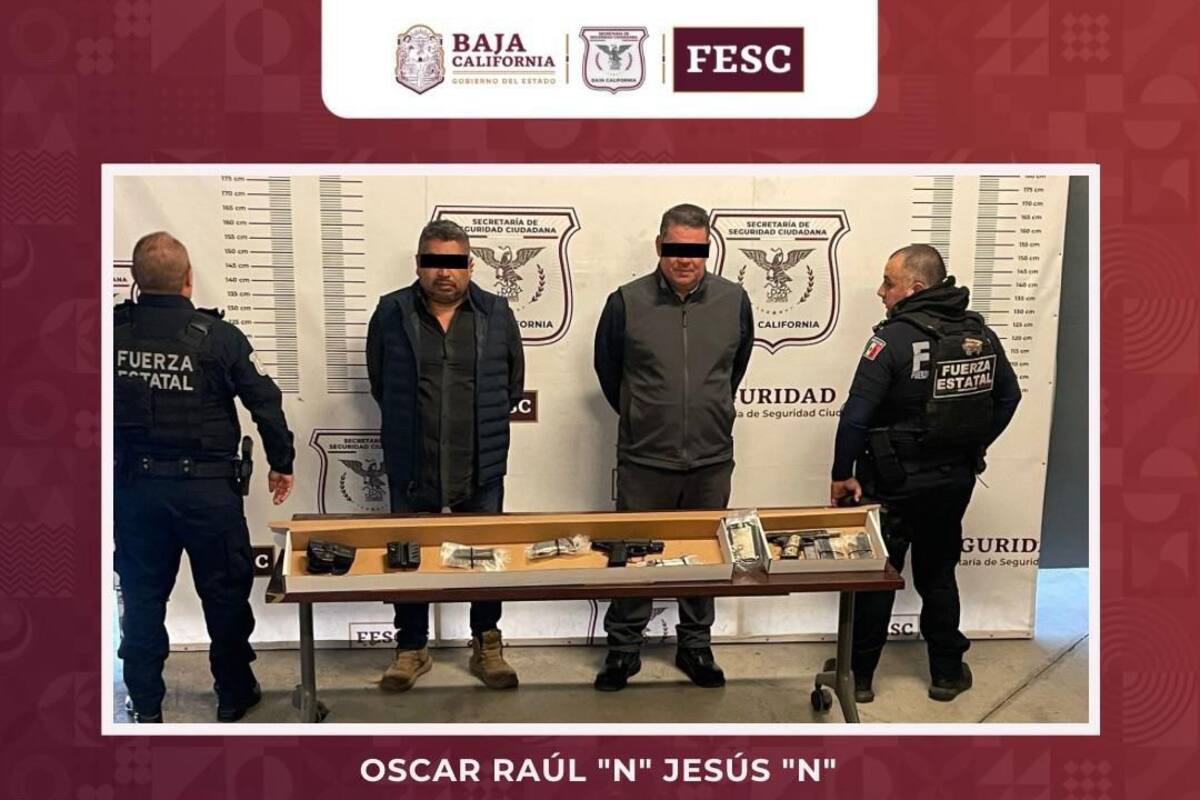 Detienen a cuatro sujetos armados en distintos operativos en Mexicali y Tijuana