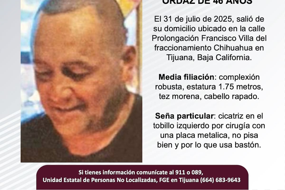 Se busca a Juan Carlos Serrano Ordaz de 46 años