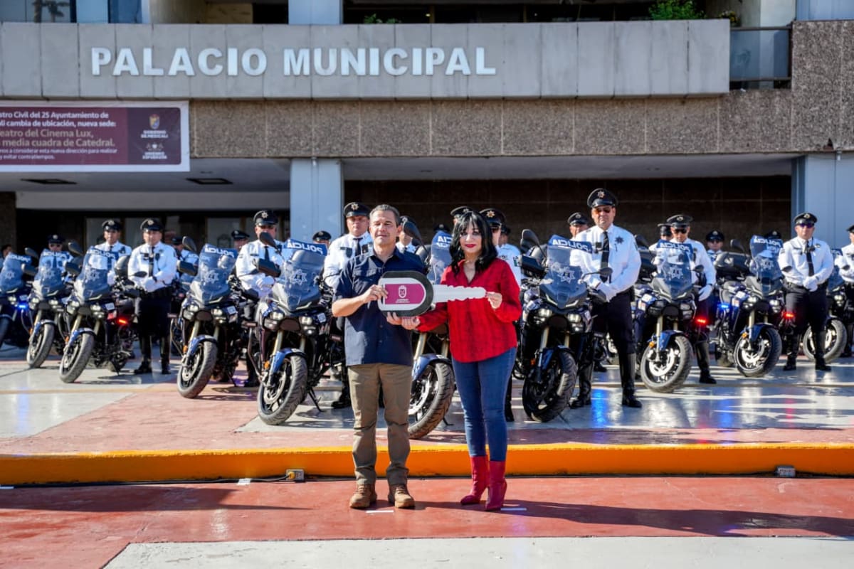Policía Municipal de Mexicali recibe 25 motocicletas nuevas para reforzar vigilancia