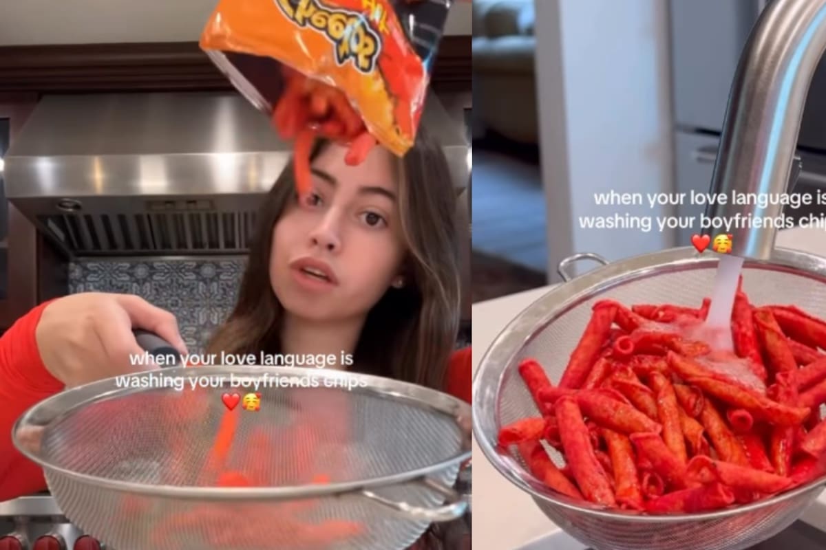 “Mejor nadota”: joven se vuelve viral por lavar papas picantes para sus amigos que no comen chile