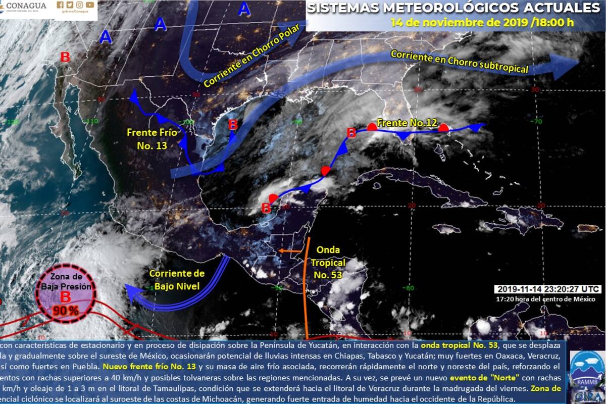 Clima hoy: Baja presión con 90 por ciento de posibilidades de convertirse en ciclón en el Pacífico