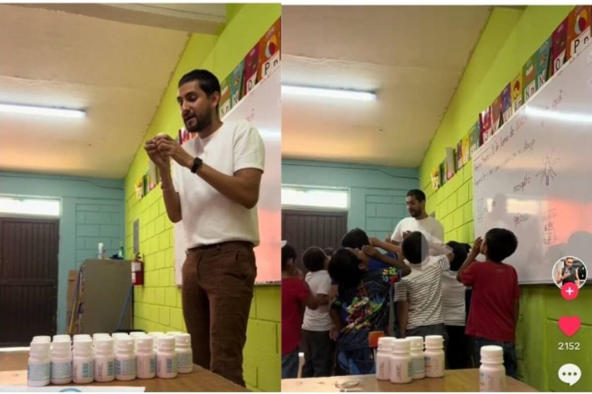 Shot de Alegría: Maestro crea una manera muy divertida para que sus alumnos tomen su desparasitante