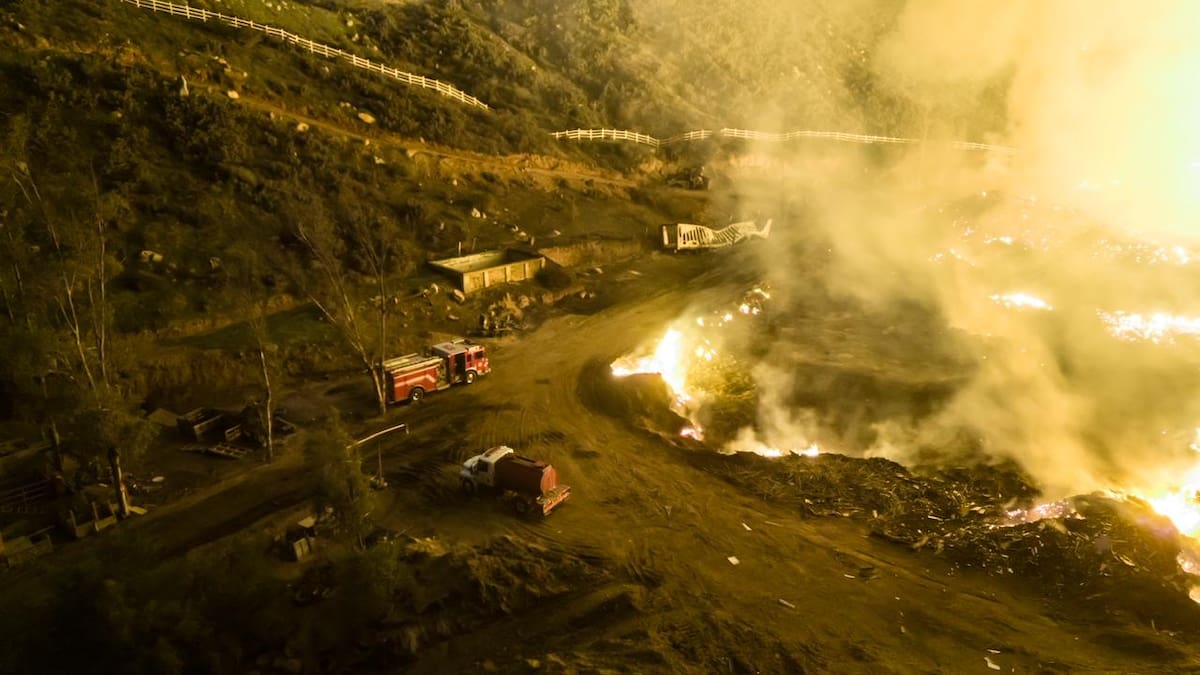 El fuego permanece sin control total y podría tardar varios días en ser sofocado, informaron autoridades de Bomberos. Foto: Border Zoom
