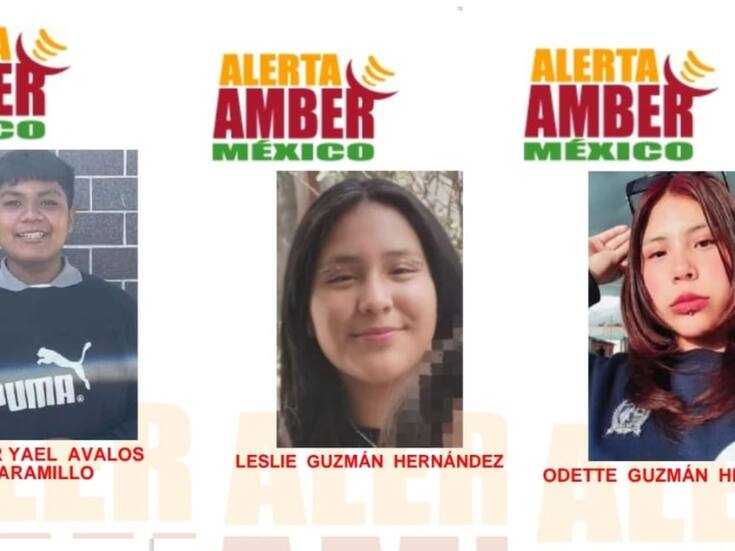 Activan Alerta por Leslie Guzmán Hernández, Odette Guzmán Hernández y Edgar Yael Avalos Jaramillo de 17, 13 y 14 años de edad