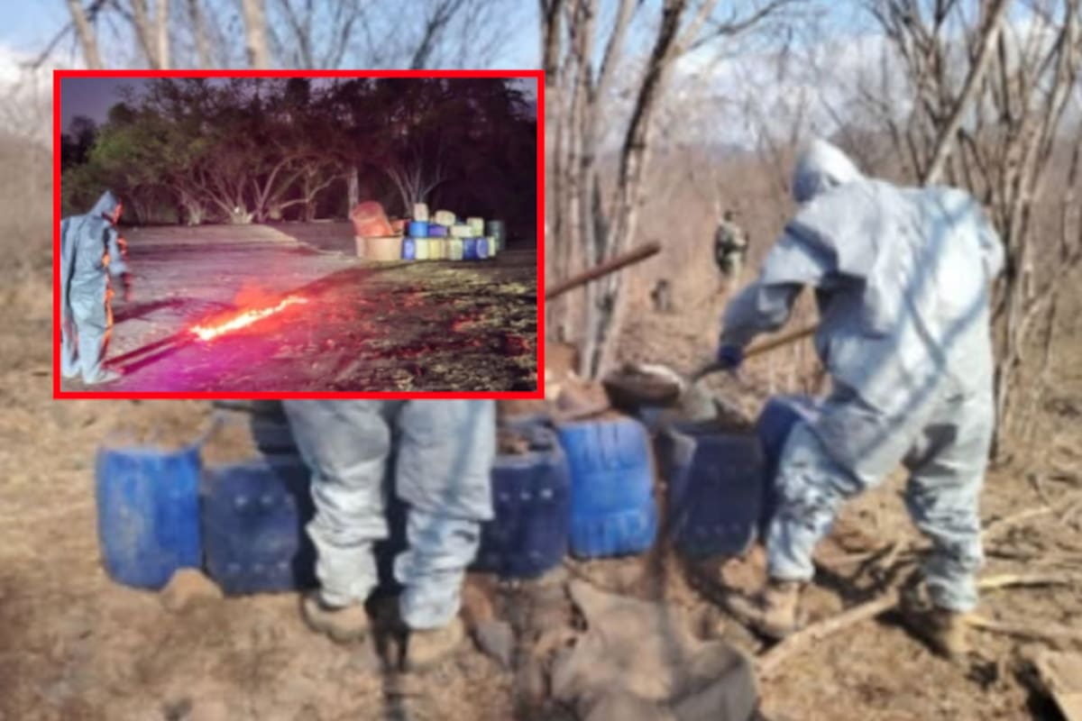Descubren en Culiacán dos zonas con más de 2 mil litros de sustancias químicas usadas en narcolaboratorios