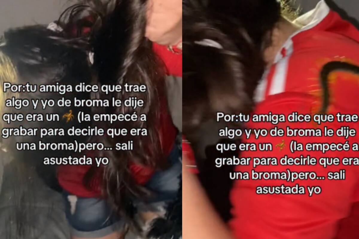 VIRAL: joven se lleva un enorme susto al encontrar este animal en la espalda de su amiga