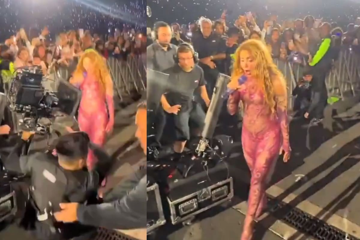 Internautas critican a Shakira por no auxiliar a camarógrafo que se cayó durante su concierto