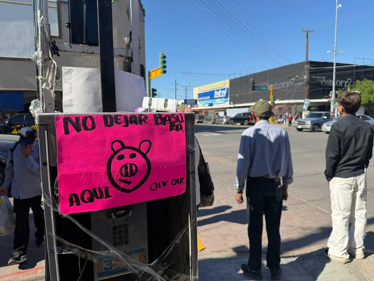 Buscan con letreros que la ciudadanía tire la basura en su lugar