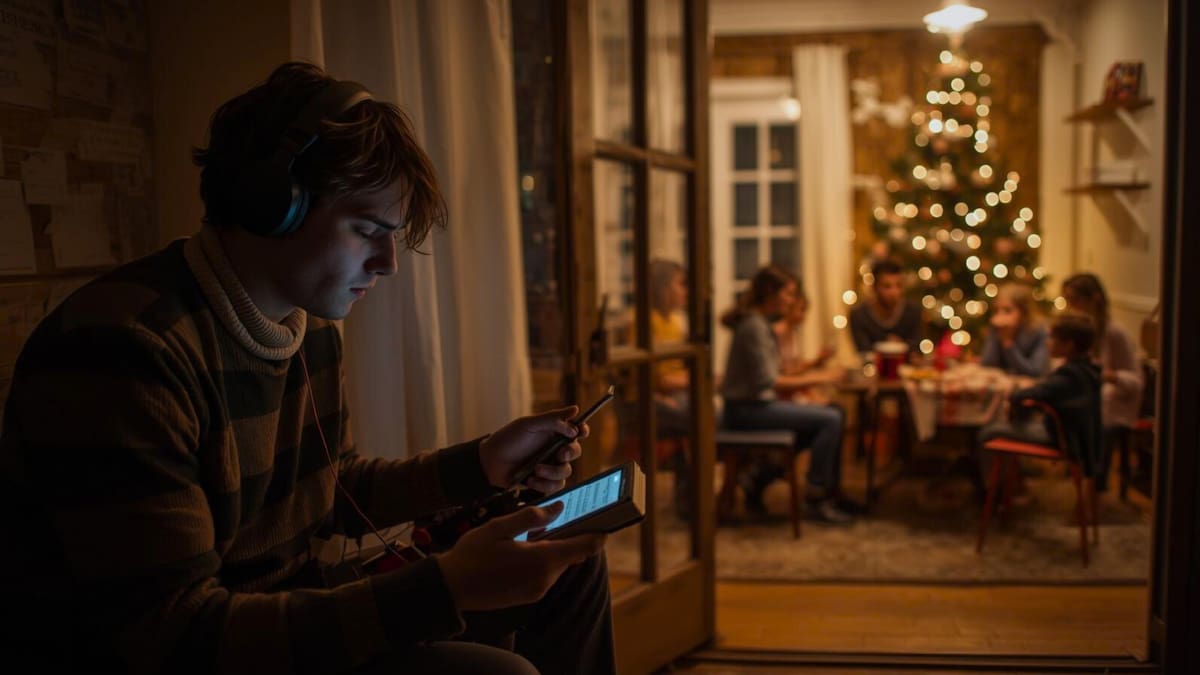 Para algunas personas, la Navidad se convierte en una época en la que la soledad se vuelve una opción atractiva, incluso deseada. Foto: Especial (IA)