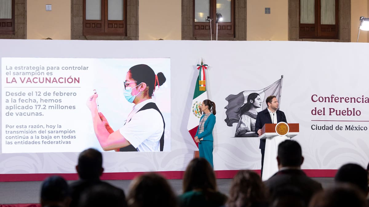 Tras siete semanas de campaña intensiva iniciada en febrero, México registra disminución en la transmisión del sarampión con más de 17 millones de vacunas aplicadas, mientras autoridades mantienen el objetivo de ampliar la cobertura en todo el país