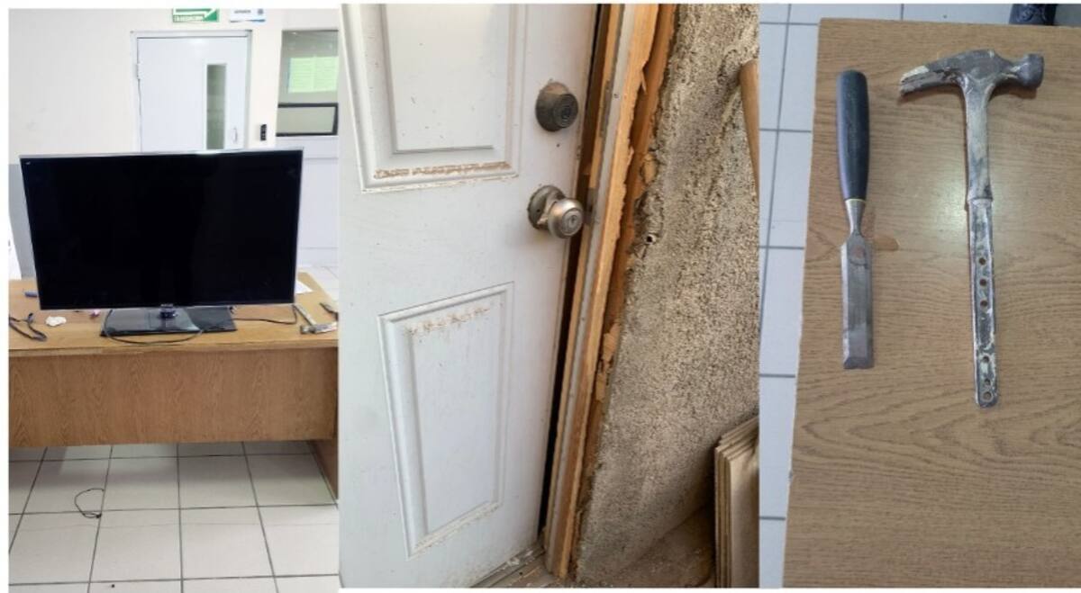 Un testigo del hecho manifestó haber observado que un hombre salía con un televisor de una vivienda que parecía tener forzada la puerta principal.
