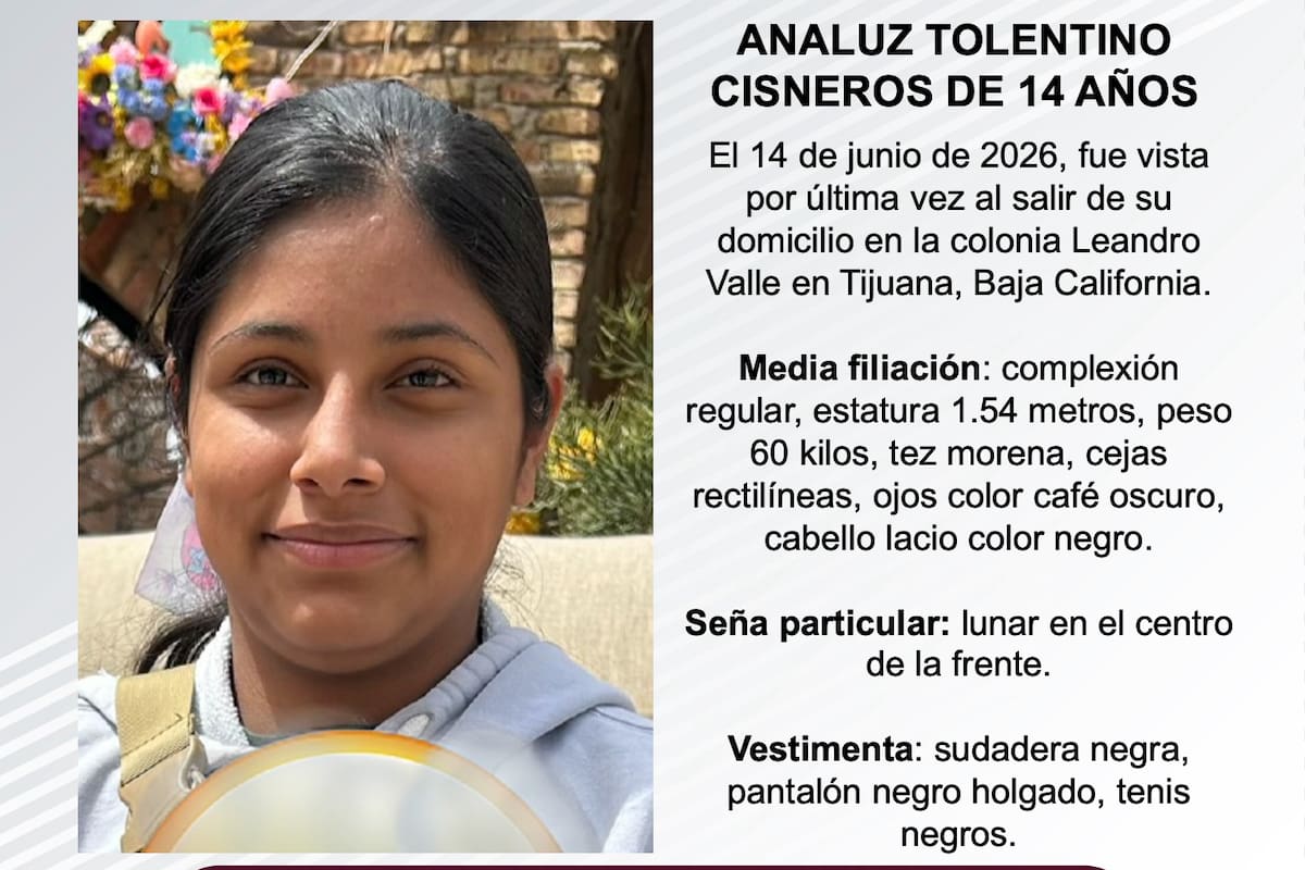 Se busca Analuz Tolentino Cisneros de 14 años de edad