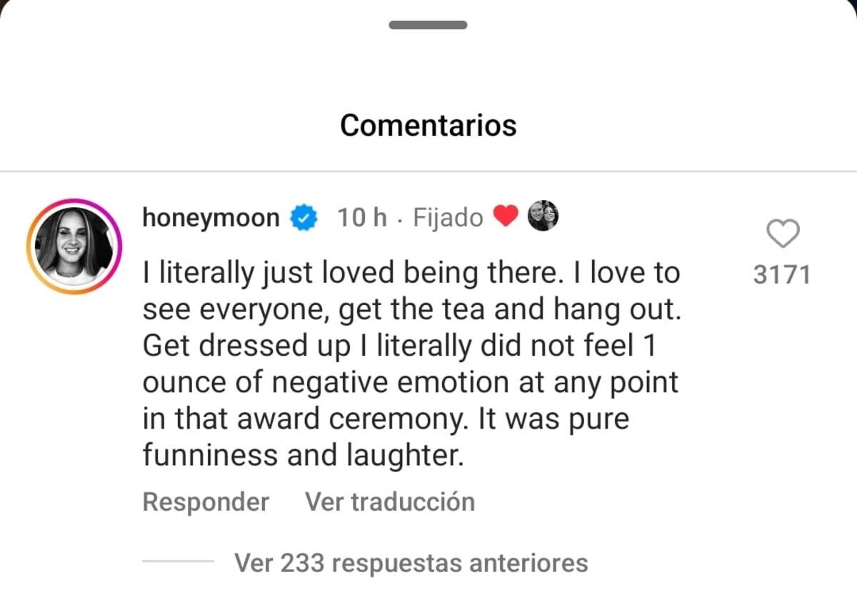 "honeymoon" es la cuenta personal que utiliza Lana Del Rey en Instagram.