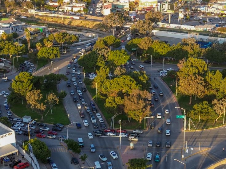 Tráfico a mitad de semana en la Zona Río de Tijuana