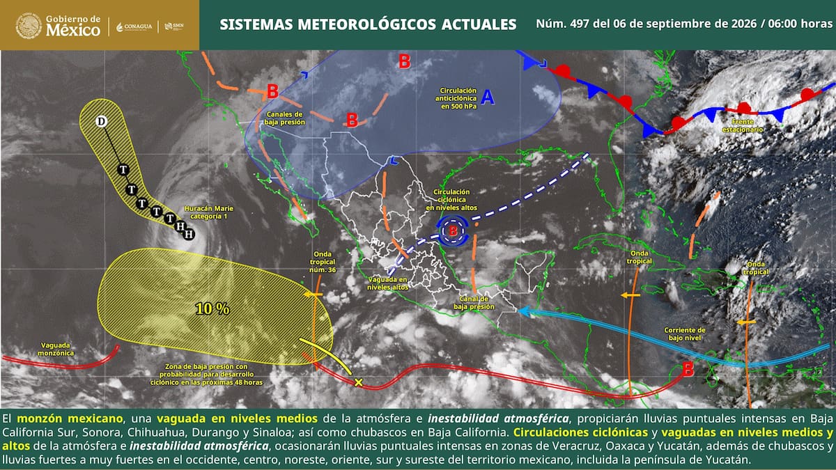 El panorama actual del clima en México, según el SMN. | Crédito: Conagua