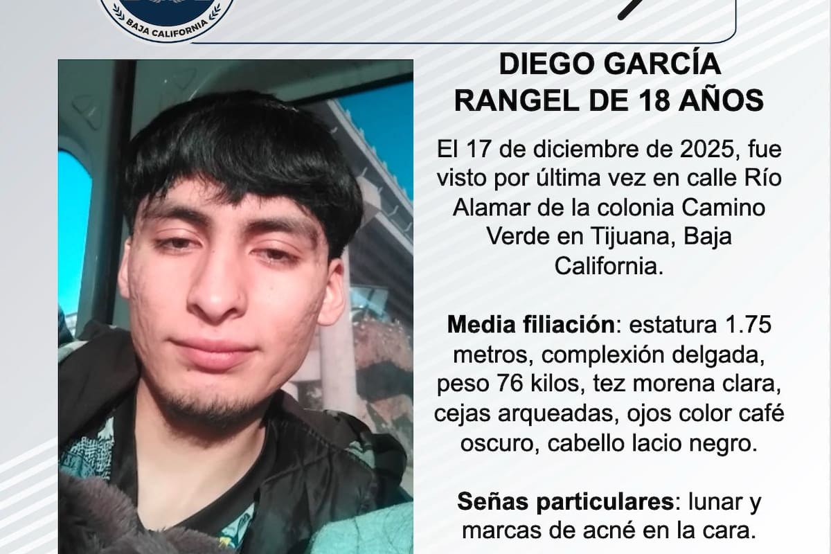 Se busca a Diego García Rangel de 18 años de edad