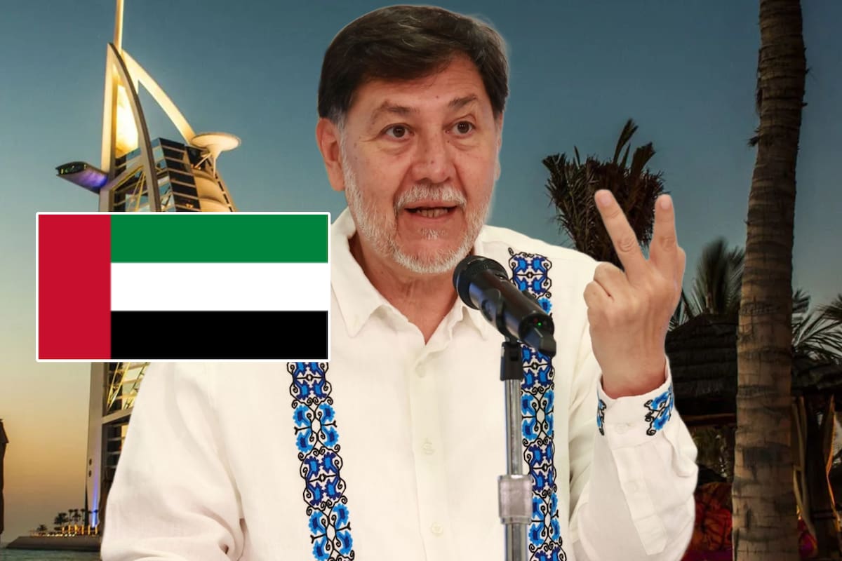 Noroña llega a Dubái y deja mensaje con dedicatoria para Adán Augusto López