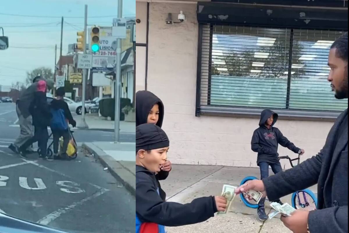 “No dejen de ayudar”: Hombre le regala dinero a unos niños al verlos ayudando a un adulto mayor