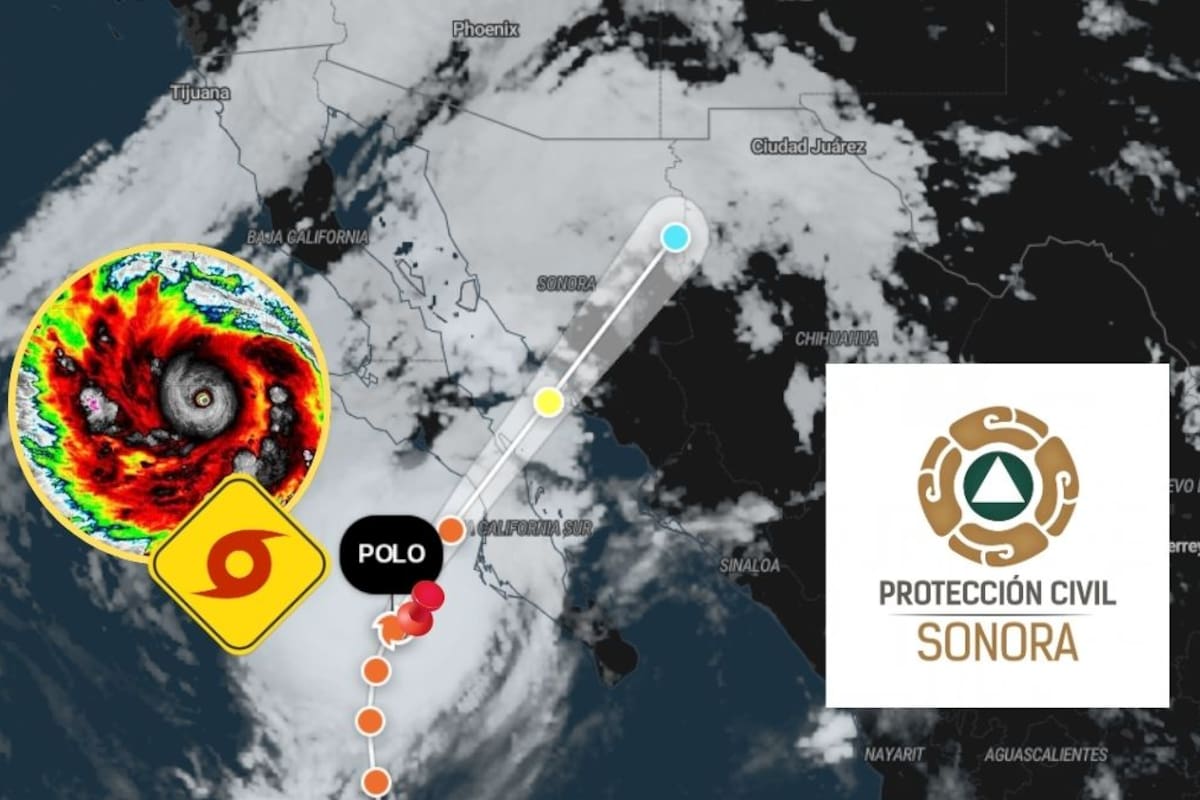 Bahía de Kino, Guaymas y el sur de Sonora siguen bajo aviso ante el avance del huracán Polo, que podría impactar Baja California Sur después del mediodía y aumentar el riesgo de lluvias, vientos fuertes y oleaje elevado en la costa sonorense