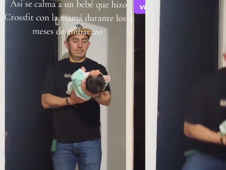 “El bebé deja de llorar al instante”: padre calma a su hijo haciendo sentadillas