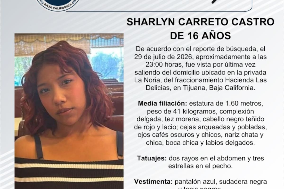 Se busca Sharlyn Carreto Castro de 16 años