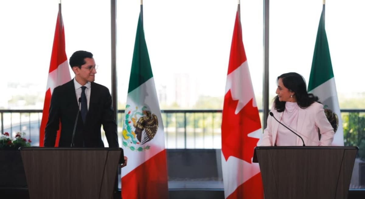 Roberto Velasco Álvarez se reunió con la ministra de Asuntos Exteriores de Canadá, Anita Anand. | Foto: SRE