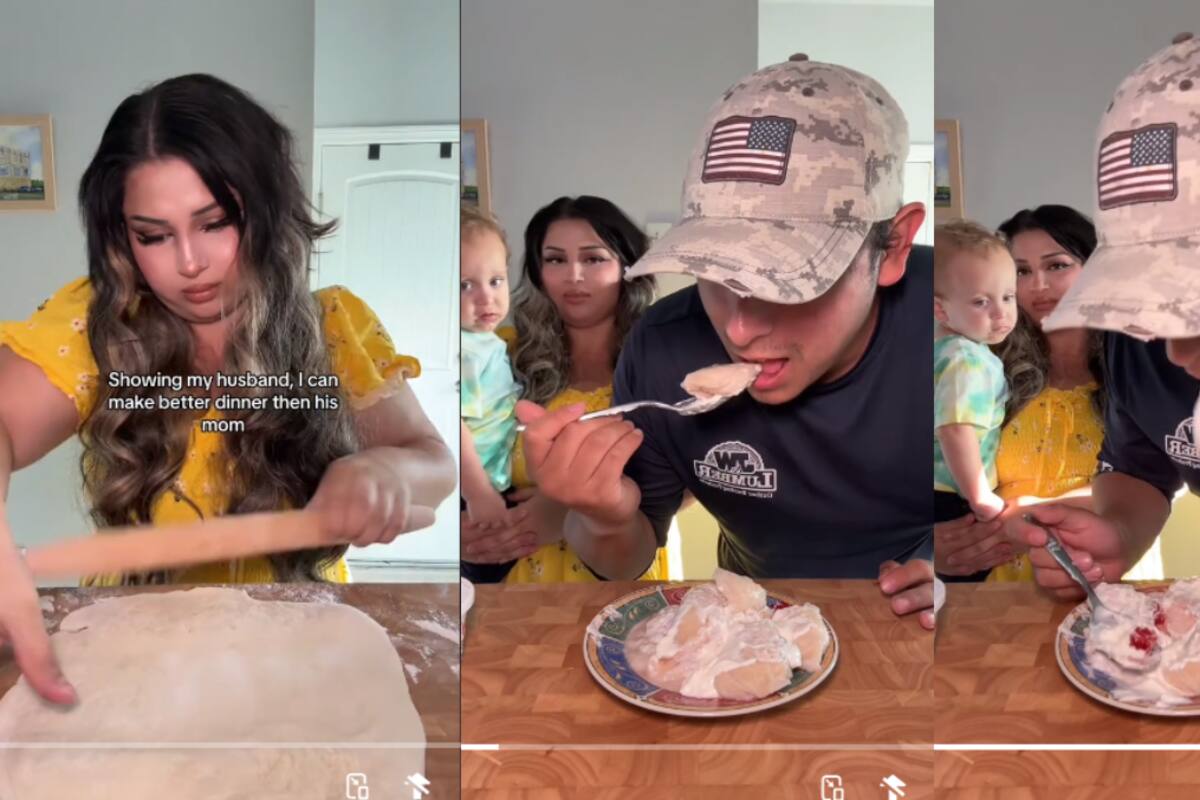 VIDEO: mujer se esfuerza en prepararle comida a su esposo pero él, al probarla, la termina escupiendo