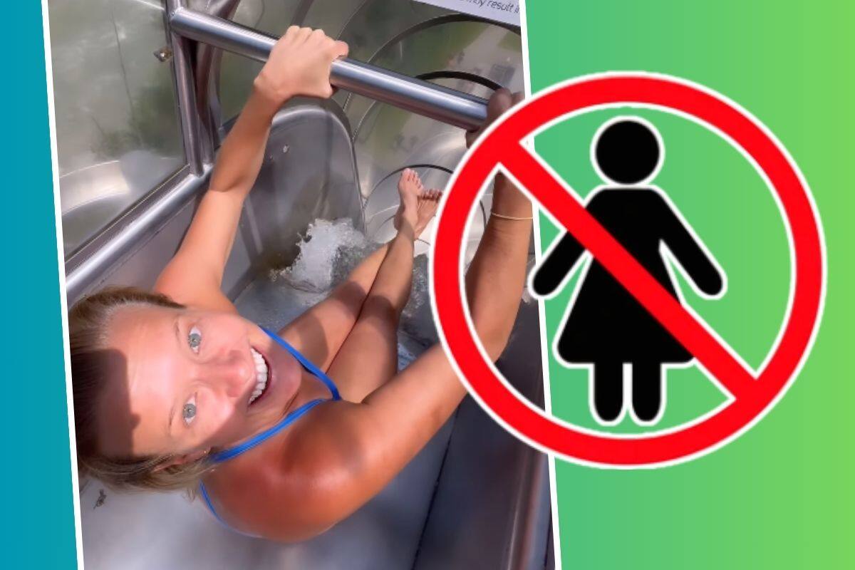 VIDEO: Por qué las mujeres tienen prohibido usar el tobogán acuático más rápido de Europa