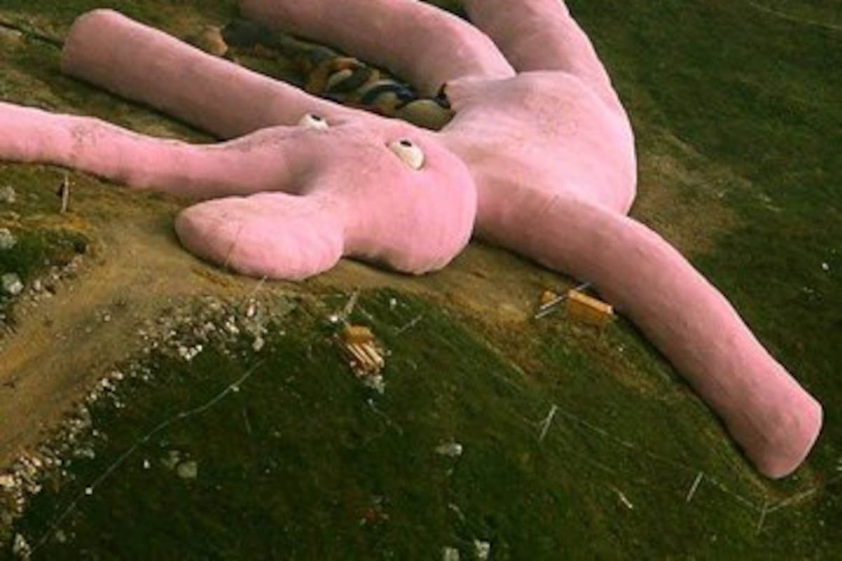 La historia detrás del conejo de peluche gigante que vive en la montaña