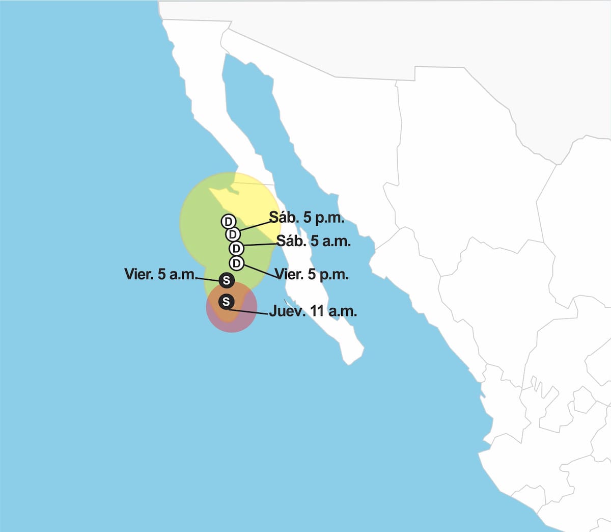 La tormenta tropical Lorena se desvía. | GH