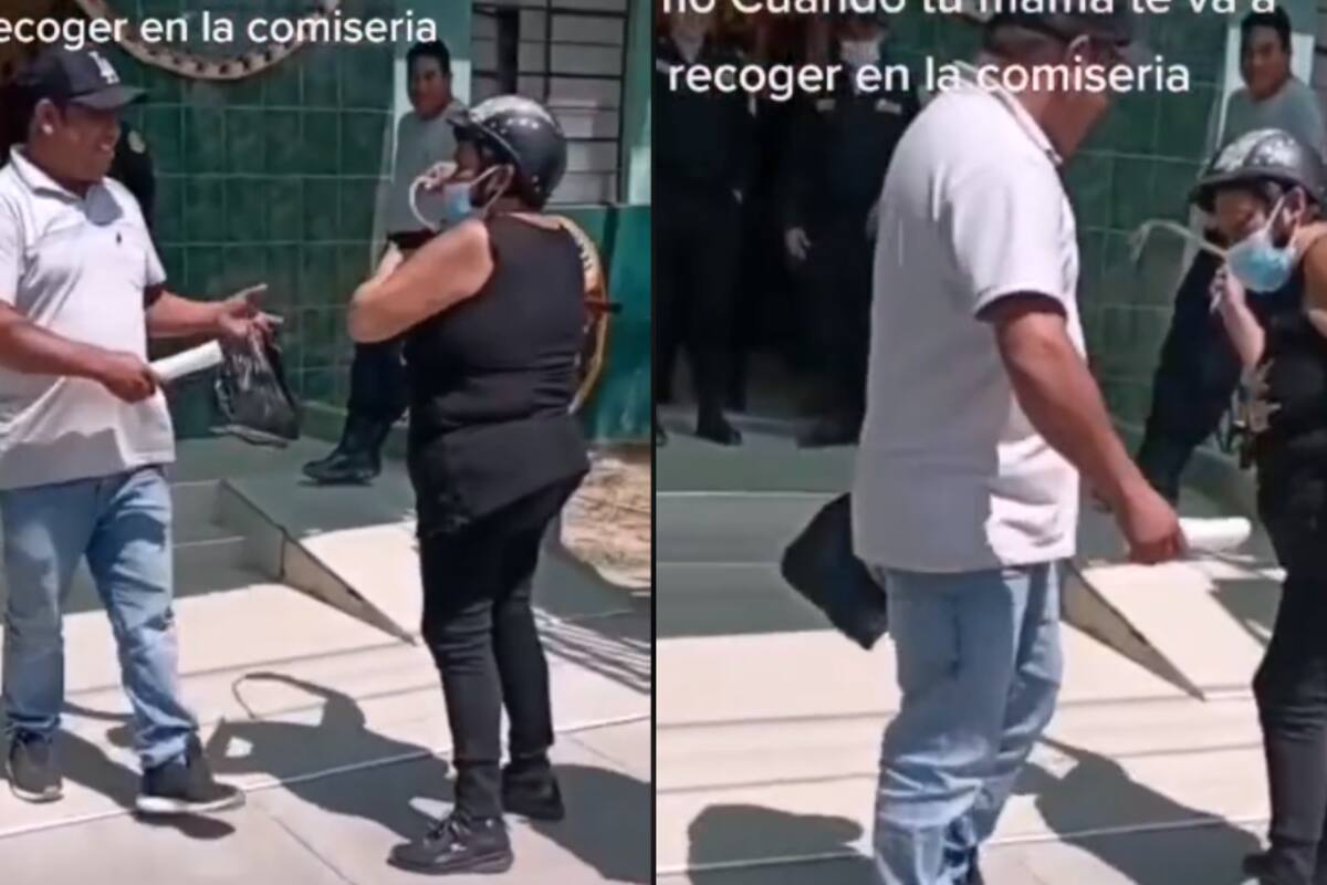 VIDEO: Madre recibe a cinturonazos a su hijo al salir de la cárcel