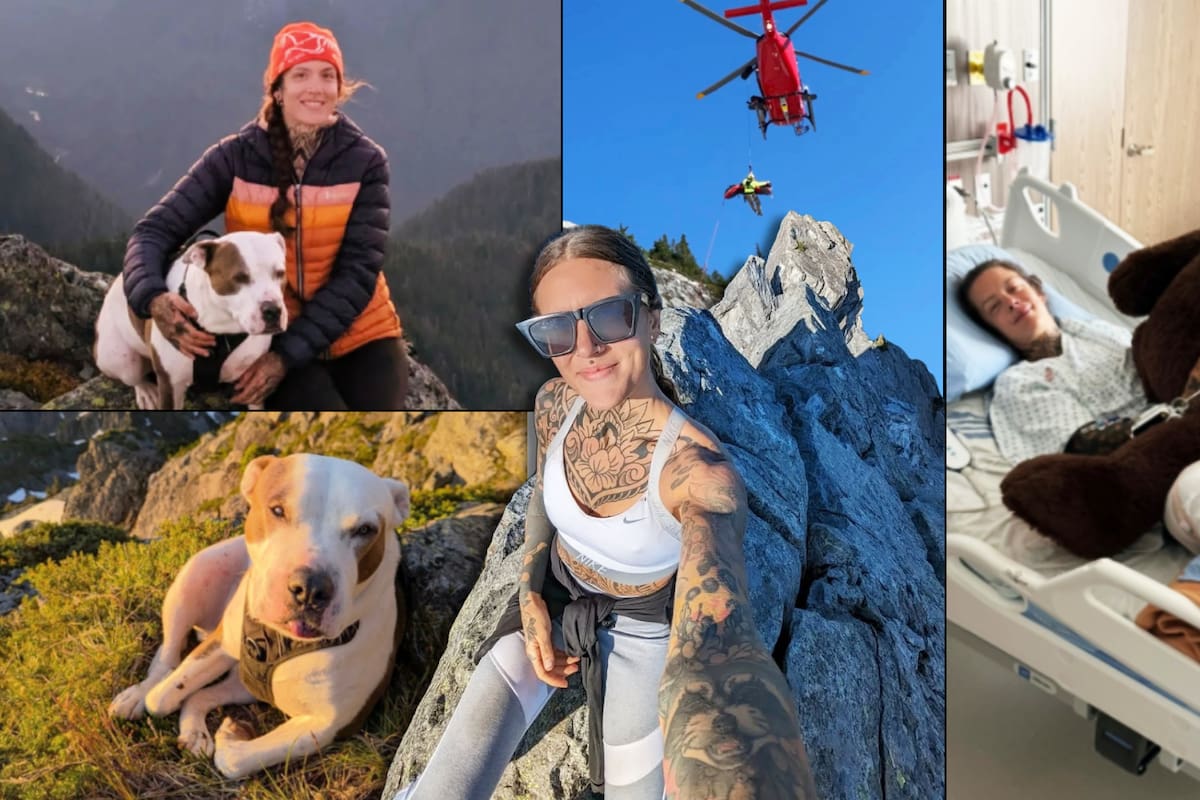 Para rescatar a su perro, excursionista se lanza 18 metros desde un pico canadiense; milagrosamente ambos sobrevivieron